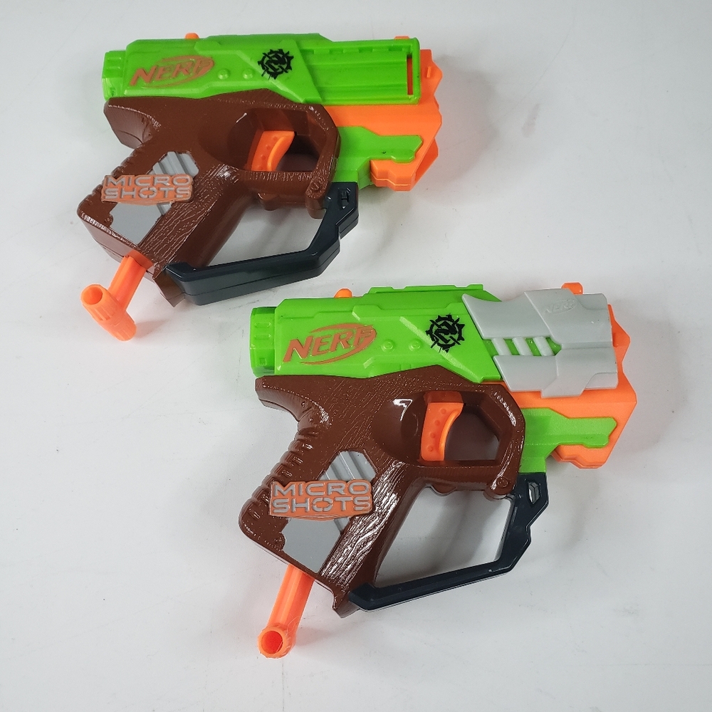 Nerf "Zombie Defense" Microshots Crossfire bow shot foam dart toy gun (lot of 2)